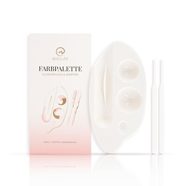 Niclay Farbpalette für Augenbrauen & Wimpern – inkl. 2 Rührstäbchen, perfekt für Links- & Rechtshänder
